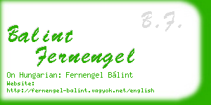 balint fernengel business card